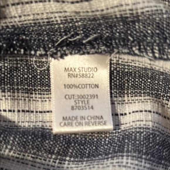 Striped Navy and Cream Skirt by Max Studio - Picture 4 of 5